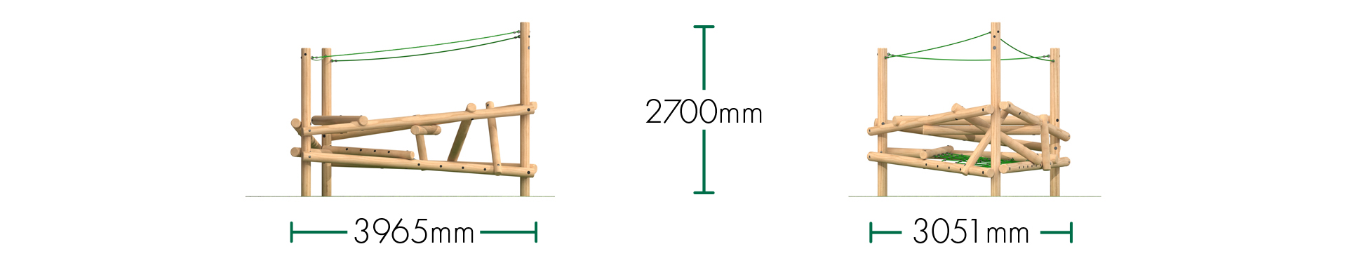 Clamber Stack 2 Timber Climbing Frame