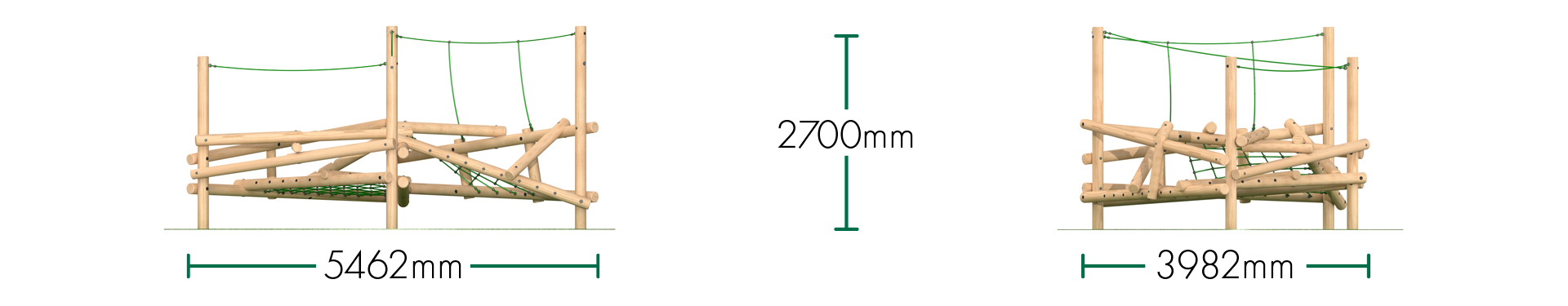 Clamber Stack 3 Timber Climbing Frame