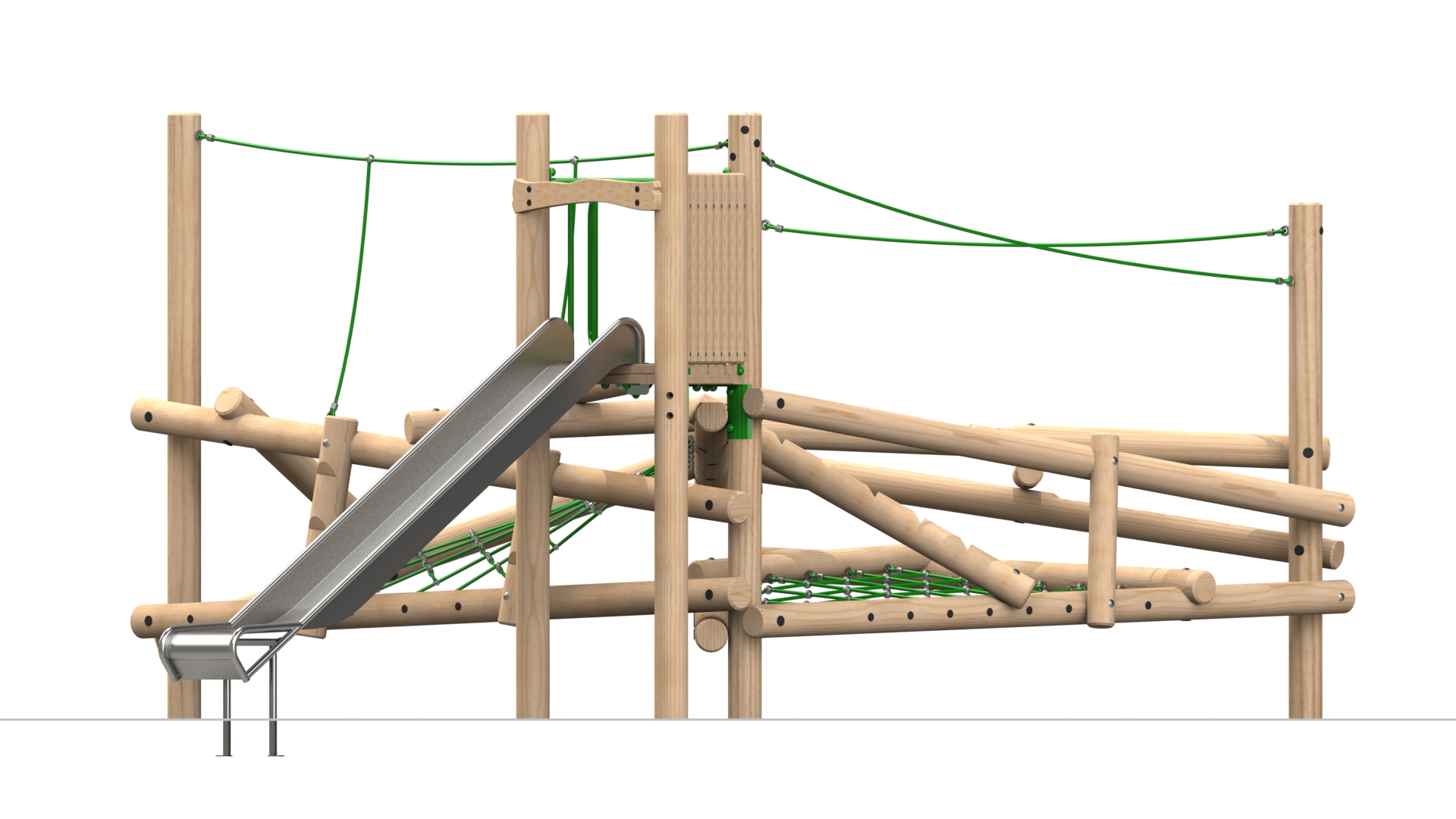 Clamber Stack 3 Timber Climbing Frame with Slide