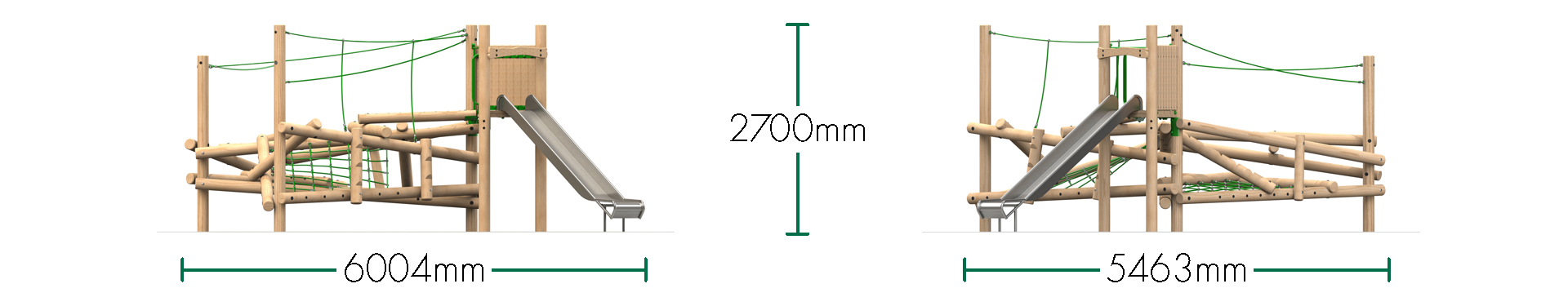 Clamber Stack 3 Timber Climbing Frame with Slide