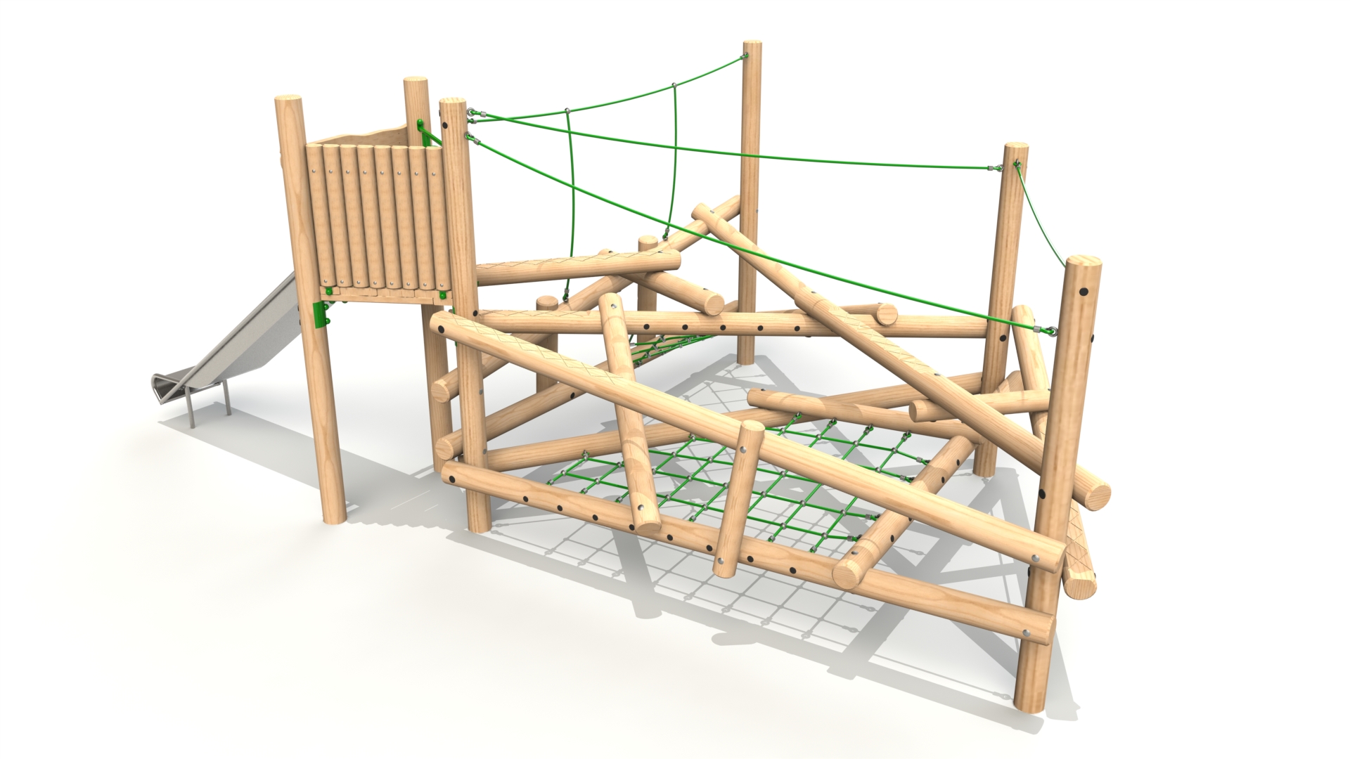 Clamber Stack 3 Timber Climbing Frame with Slide