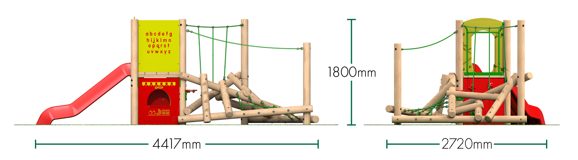 Clamber Stack Midi with Slide Climbing Frame