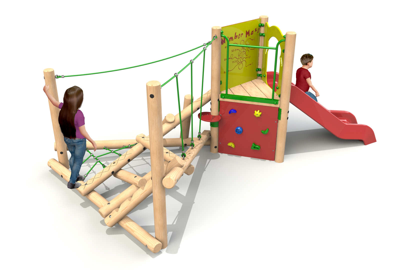 Clamber Stack Midi with Slide Climbing Frame