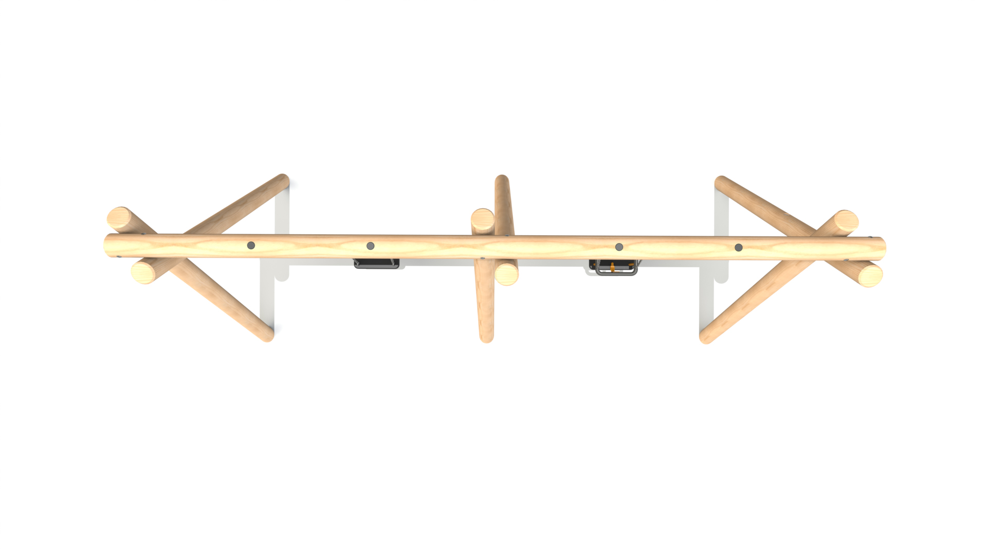 Double Bay Timber Swing - 1 no. Flat Swing and 1 no. Cradle Swing (2.4m)