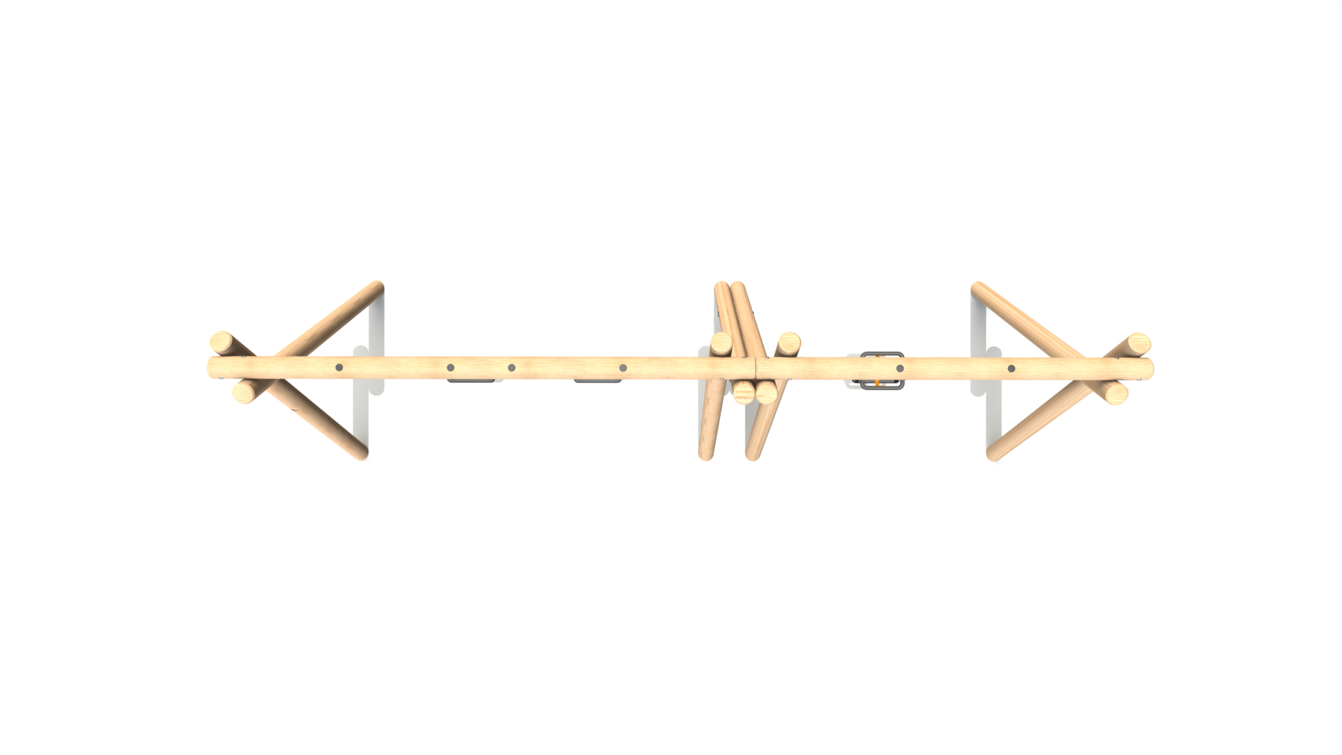 Double Timber Bay Swing - 2 no. Flat Swings and 1 no. Cradle Swing (2.4m)