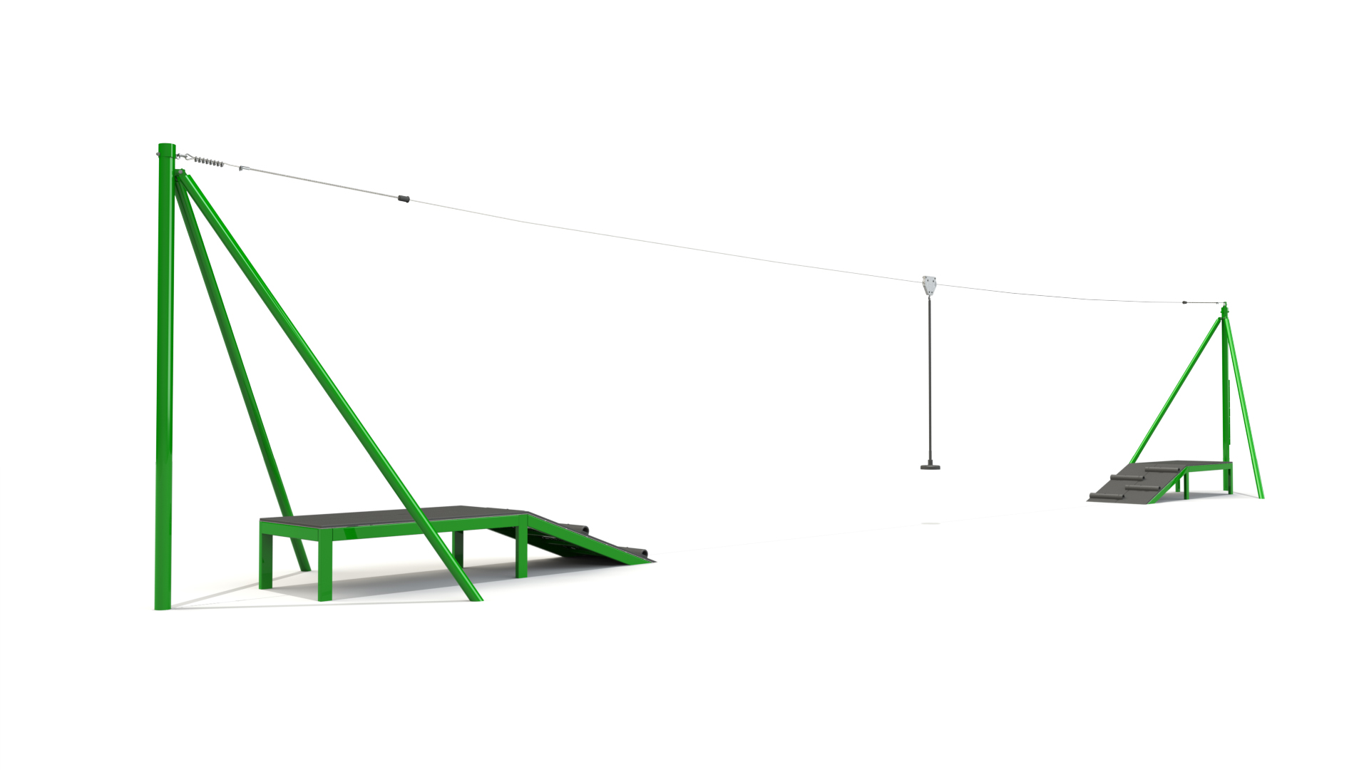 Zip Line/Aerial Runway - 2 Decks & Ramps