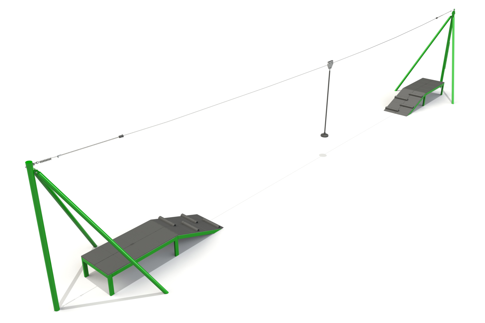 Zip Line/Aerial Runway - 2 Decks & Ramps