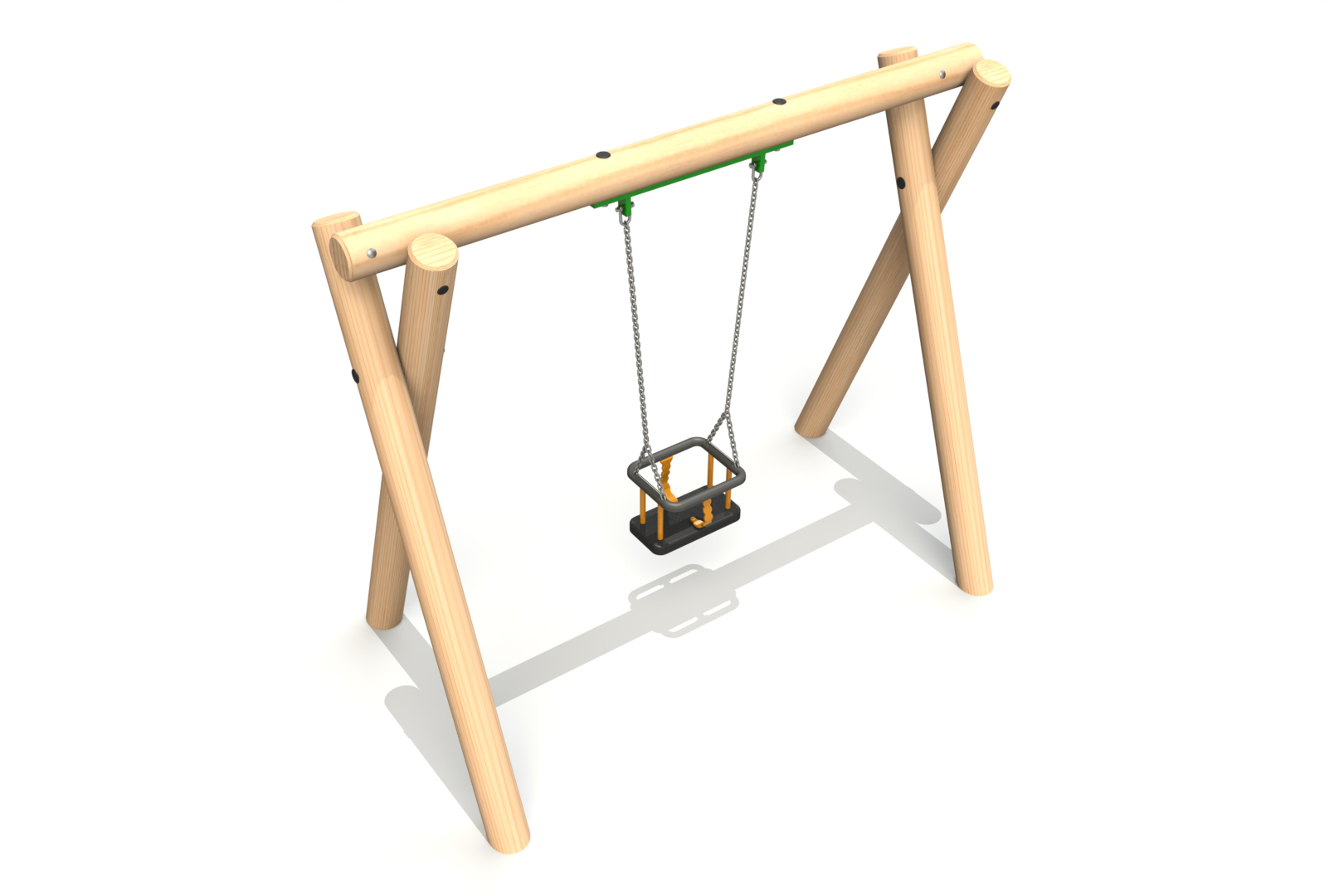 Single Timber Swing - Single Cradle Swing Seat (2m)