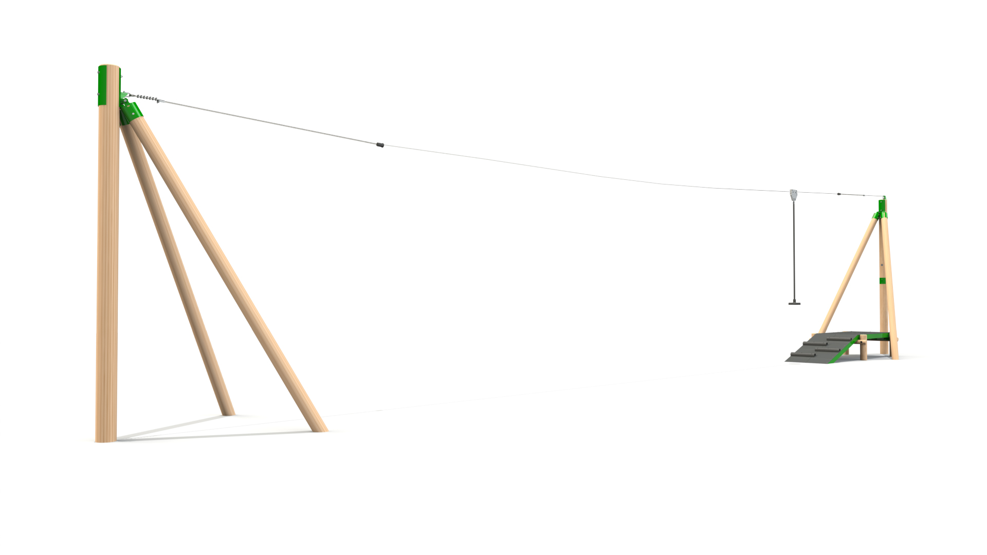 Zip Line/Aerial Runway - 1 Deck & Ramp