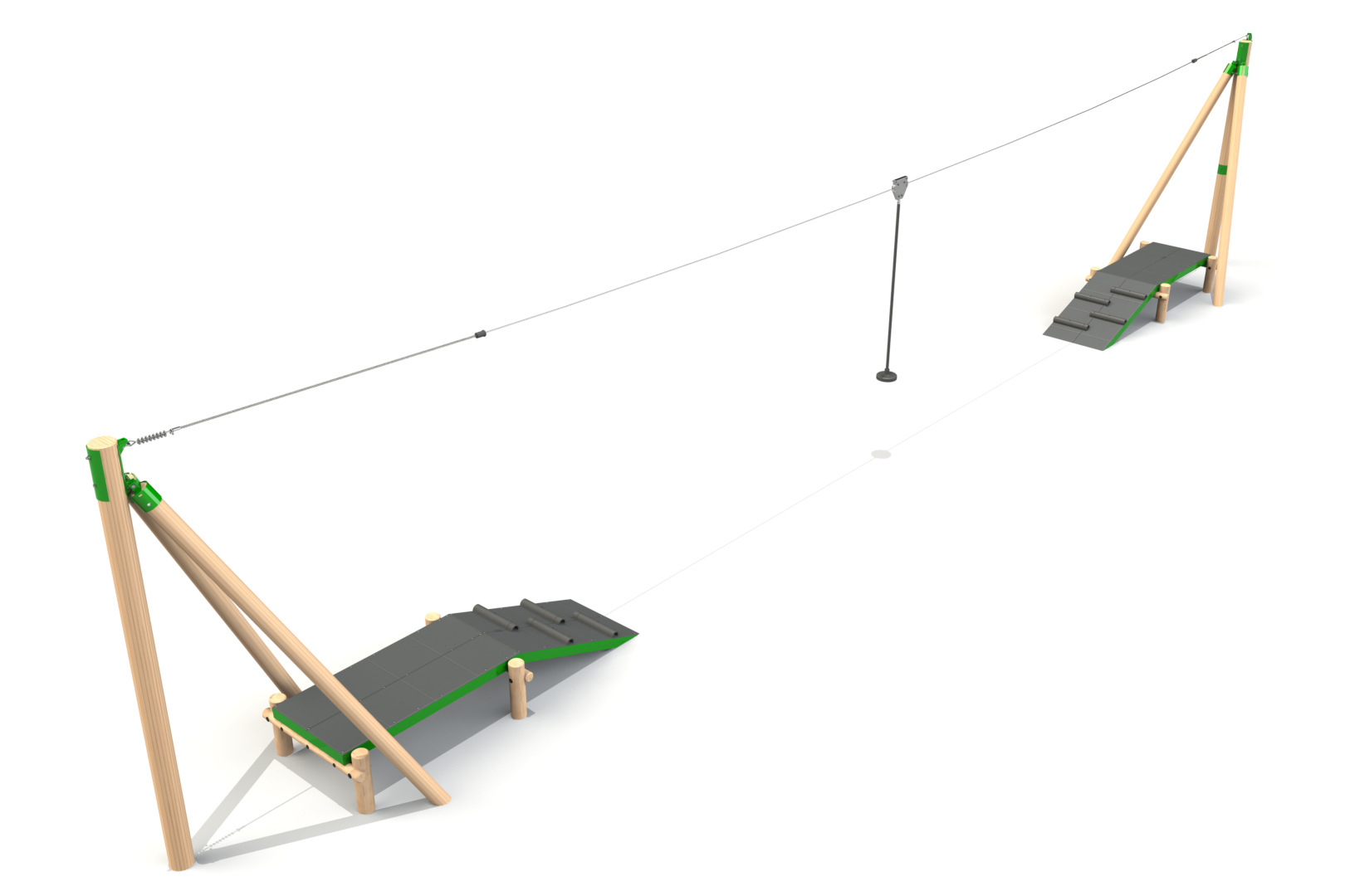 Zip Line/Aerial Runway - 2 Decks & Ramps